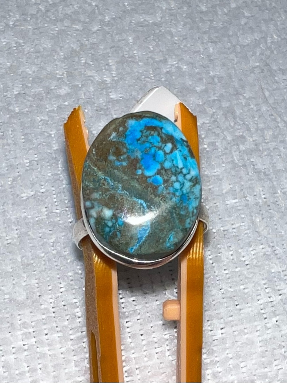 Sterling Silver Oval Turquoise Stone Ring - Size 8 - NEW